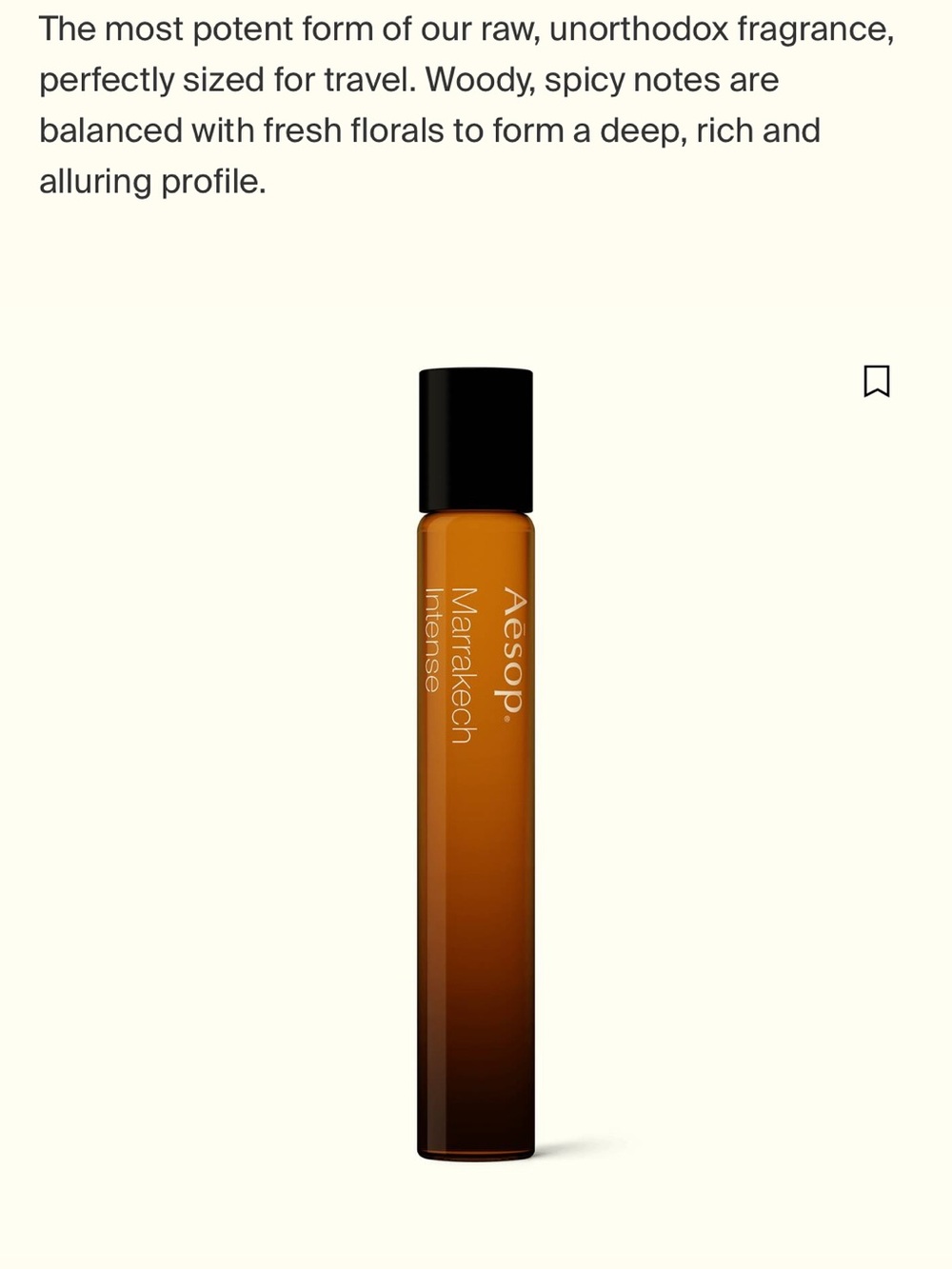 Aesop Marrakech Intense Parfum 0.3 oz Travel Size. Brand new